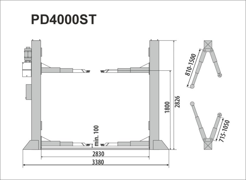 Dvousloupový zvedák 4 t PD4000ST